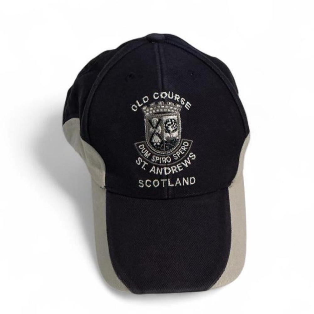 St. Andrews Old Course Scotland Hat Men One Size Navy Tan Golf Cap